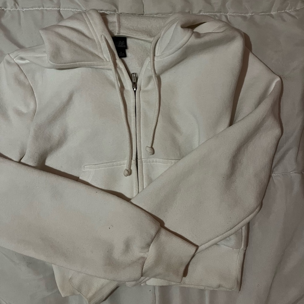 Wild Fable White Cropped Zip Up